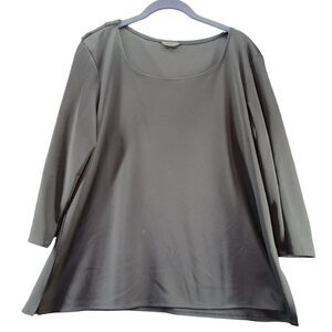 Formal Fashions Inc Womens Blouse Black Size 20 100% Polyester Long Sleeve